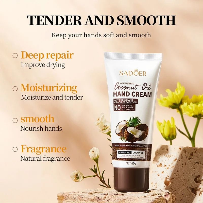 Anti-Wrinkle Hand Cream with Coconut Oil – Moisturizing Skin Care Serum